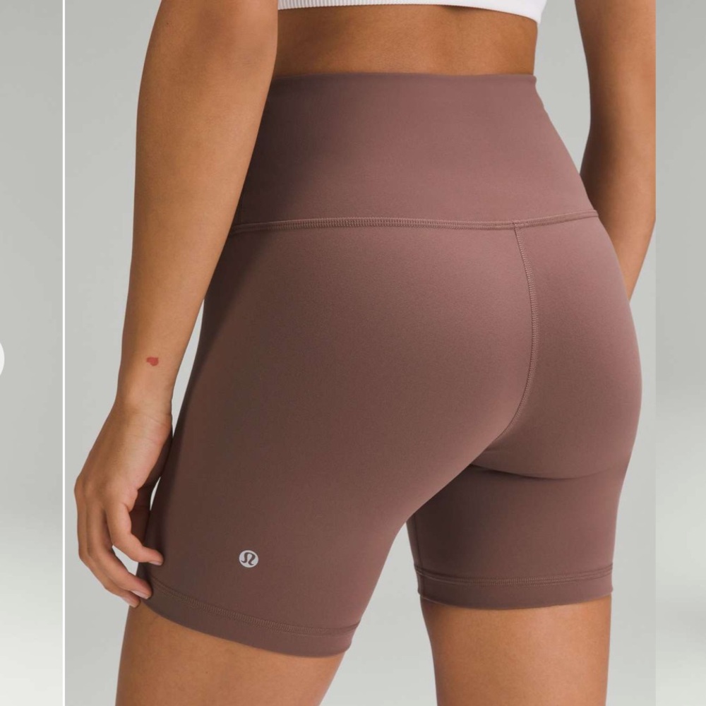 Lululemon Wunder Train High-Rise Biker Yoga Short 6"Dark Oxide Brown SZ 2 W7BESS